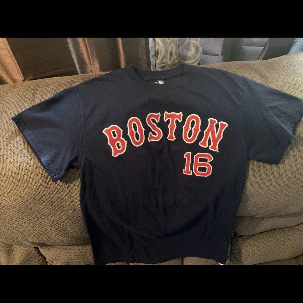 Boston Red Sox T Shirt Men small Adult Blue Andrew Benintendi MLB Baseball 16